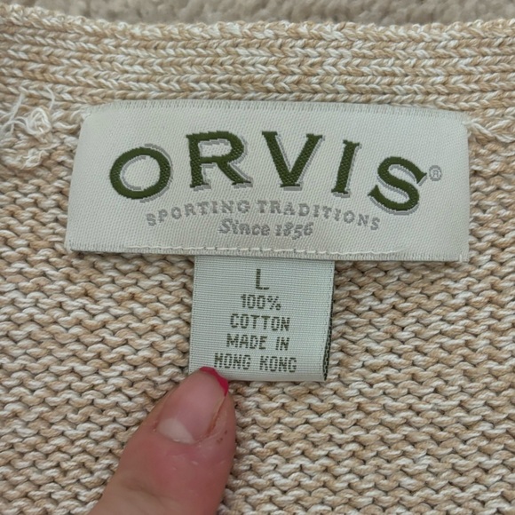 Orvis | Patchwork Knit Cardigan Sweater Mens Cable Chunky Sz L Vintage Rare - Picture 3 of 7